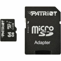 Карта пам'яті Patriot LX Series 64Gb microSDXC (UHS-1) class 10 (adapter SD)