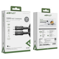 Кабель Acefast C4-03, Type-C to Type-C, 2m, 100W, 5A, Black 2