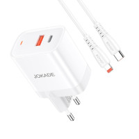 Мережевий зарядний пристрій Jokade JB082, Cable Type-C to Lightning, 30W, QC 3.0, White 2