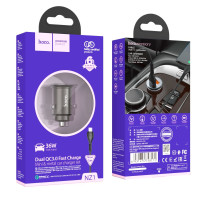 Автомобільний зарядний пристрій Hoco NZ1, 36W, QC 3.0, Cable Micro, Dark Gray 1
