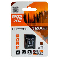 Карта пам'яті micro SDXC (UHS-1 U3) Mibrand 128Gb class 10 (adapter SD)