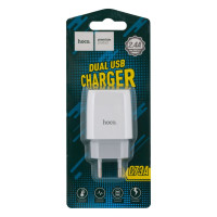 Мережевий зарядний пристрій Hoco C73A, 2xUSB-A, 2.4A, White 1