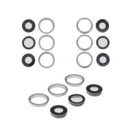 Скло камери для iPhone 11 Pro, з рамкою, комплект 6 шт., Silver