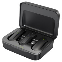 Мікрофон петличний бездротовий Hoco DI56, Twin Type-C, Black 2