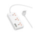 Мережевий подовжувач Hoco AC8A, 3xSocket, 1xType-C, 3xUSB-A, PD 30W, QC 3.0, 1.5m, White - 11