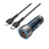 Автомобільний Зарядний Пристрій Hoco NZ8 Sprinter, 43W PD, QC3.0, Cable Type-C to Lightning, Blue - 1
