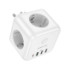 Мережевий подовжувач Borofone BAC10, 3xSocket/1xType-C/3xUSB-A, PD 20W, QC 3.0, White - 6