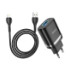 Мережевий зарядний пристрій Hoco N1, Cable Lightning, Black - 10