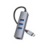 USB-хаб Hoco HB34, Type-C to 3xUSB 3.0/RJ45, 0.15m, Gray - 4