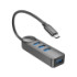 USB-хаб Borofone DH5, 4 in 1, Type-C to 4xUSB 3.0, 0.2m, Black - 6