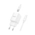 Мережевий зарядний пристрій Hoco C147A, Cable Type-C to Lightning, PD 20W, QC 3.0, White - 10
