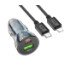 Автомобільний Зарядний Пристрій Hoco Z47A Transparent PD30W, QC3.0, Cable Type-C to Lightning, Black - 1