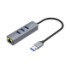 USB-хаб Hoco HB34, USB to 3xUSB 3.0/RJ45, 0.15m, Gray - 1