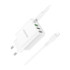 Мережевий зарядний пристрій Borofone BA79A, Cable Type C to Lightning, PD 20W, QC 3.0, White - 3