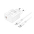 Мережевий зарядний пристрій Borofone BA77A, Cable Type-C to Lightning, PD 30W, QC 3.0, White - 1