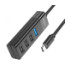USB-хаб Hoco HB25 Easy, 4-in-1 Type-C to USB3.0/3xUSB2.0 Black - 1