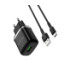 Мережевий зарядний пристрій Borofone BA36A, Cable Type-C, QC 3.0, 18W, Black - 6