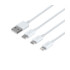 Кабель Baseus USB to Micro / Lightning / Type-C 3.5A 1.5m CAMLTYS White - 2