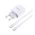Мережевий зарядний пристрій Jokade JB042, Cable Type-C to Type-C, PD 20W, White - 2