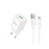 Мережевий зарядний пристрій Hoco C145A, Cable Micro, QC 3.0 18W, White - 1