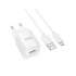 Мережевий зарядний пристрій Hoco C145A, Cable Micro, QC 3.0 18W, White - 4