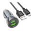 Автомобільний зарядний пристрій Hoco Z47 Transparent, QC 3.0 18W, Cable Micro, Black - 1