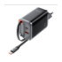 Мережевий зарядний пристрій Acefast A111, PD 67W, GaN, Cable Type-C, Black - 3