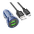 Автомобільний зарядний пристрій Hoco Z47 Transparent, QC 3.0 18W, Cable Micro, Black - 7