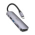 USB-хаб Hoco HB28, Type-C multi-function converter HDTV/USB3.0/USB2.0/SD/TF/Type-C, Gray - 1