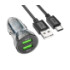 Автомобільний зарядний пристрій Hoco Z47 Transparent, QC 3.0 18W, Cable Type-C, Blue - 7