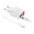Мережевий зарядний пристрій Borofone BA58A, LCD Display, Cable Type-C, 2xUSB-A, 2.4A, White - 6