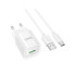 Мережевий зарядний пристрій Hoco C145A, Cable Type-C, QC 3.0 18W, White - 9