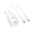 Мережевий зарядний пристрій Hoco C146A, Cable Type-C to Type-C, PD 20W, QC 3.0, White - 9