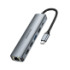 USB-хаб Borofone DH16, 6 in 1, Type-C to HDMI/Type-C/1xUSB 3.0/2xUSB 2.0/RJ45, 0.15m, Gray - 1