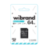 Карта пам'яті Wibrand 64Gb, micro SDXC UHS-1, class 10, adapter SD - 1