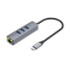 USB-хаб Hoco HB34, Type-C to 3xUSB 3.0/RJ45, 0.15m, Gray - 1