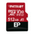 Карта пам'яті Patriot EP Series 512Gb class 10 V30 microSDXC (R-100MB/s, W-80MB/s) (adapter SD) - 1
